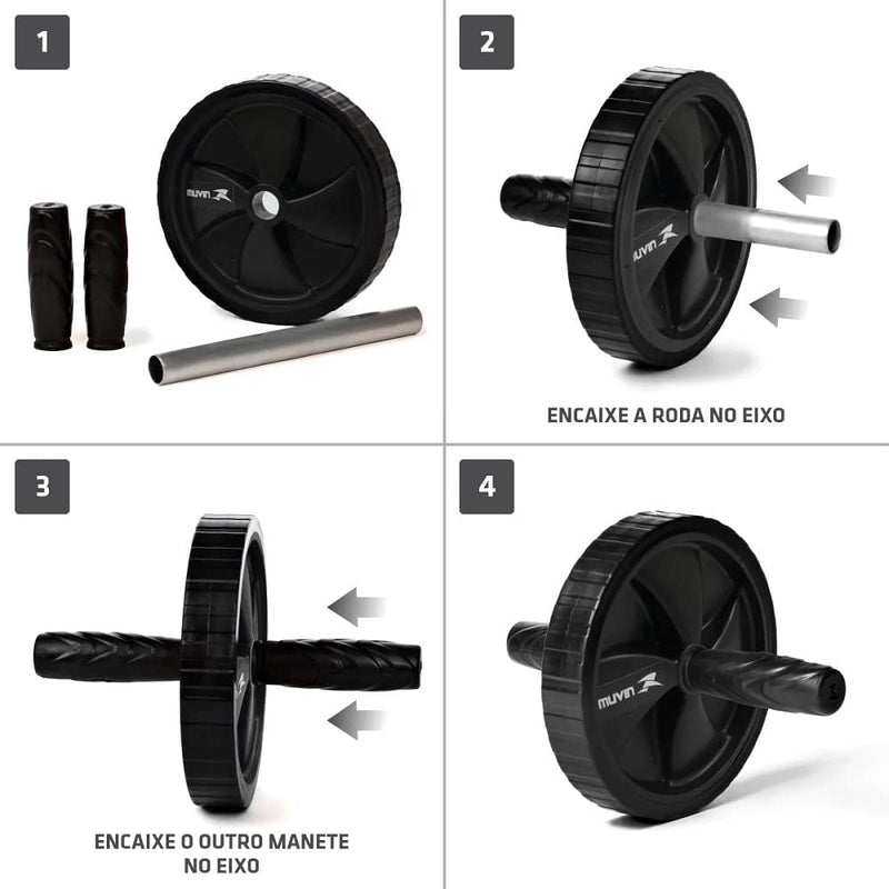 Roda Abdominal Muvin Basics – Roda Para Exercícios Abdominais - Equipamento Para Treinamento de Força no Abdômem - Treino Funcional – Exercícios – Academia - Crosstraning