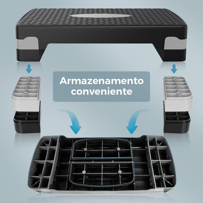 Step de Academia 67 x 28 x 10-15 Com Regulagem De Altura