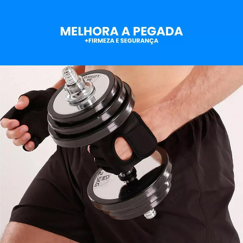 Luva Par Proteção Fitness Academia Musculação Treino fit Halteres Polegar Munhequeira Reforçada Protetor Ortopédico antiderrapante, respiravel premium (cores variadas)