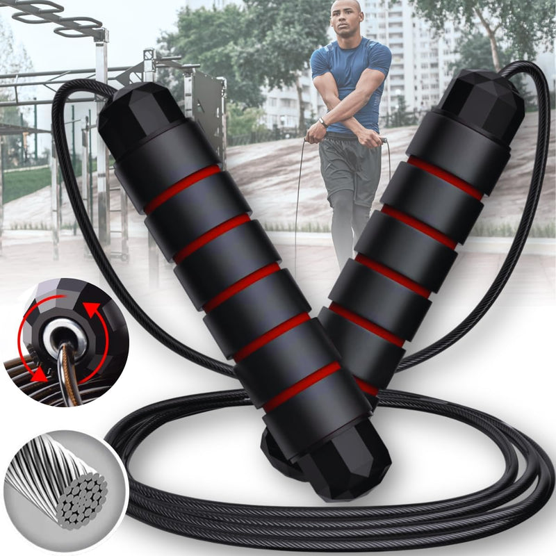 Corda De Pular Speed Rope Crossfit Profissional Fitness Esportiva Com Rolamento e Cabo De Aço Com Tamanho Ajustável 3m