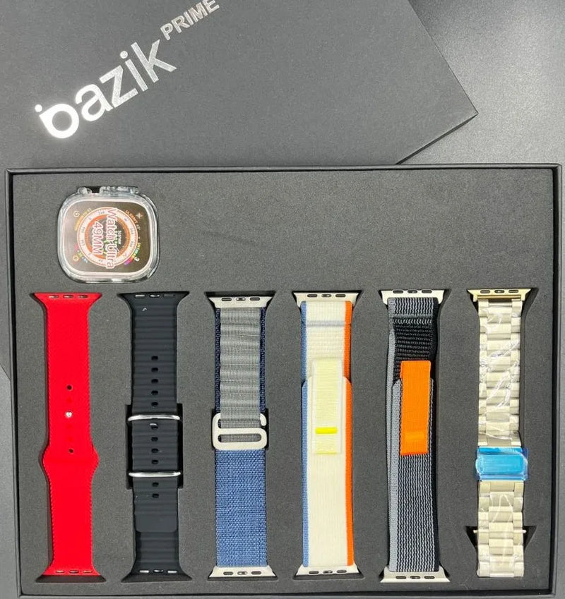 Novo Bazike Smartwatch W52 Pro Max Relogio com 7 Pulseiras