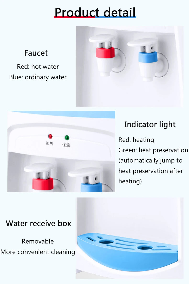 DMWD 550W Household Electric Water Dispenser Desktop Water Heater Mini Water Boiler Drinking Fountain Constant temperature 95℃