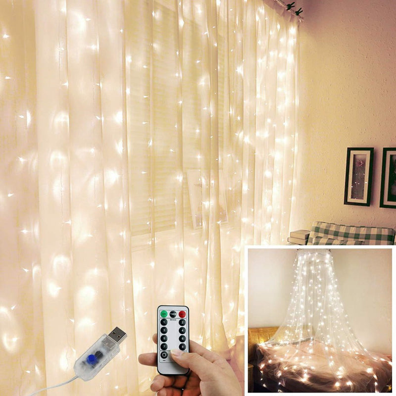 3M LED Curtain String Light Christmas Fairy Lights Garland Icicle Lights for Wedding Party Home Garden Decoration