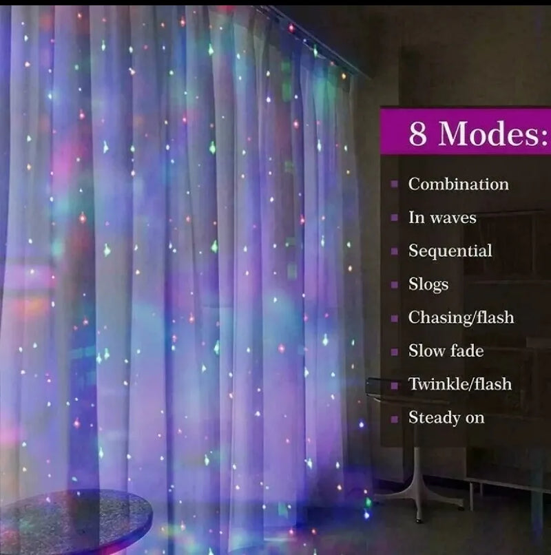 3M LED Curtain String Light Christmas Fairy Lights Garland Icicle Lights for Wedding Party Home Garden Decoration