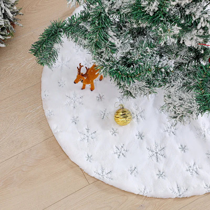 48/78/90/122cm Christmas Tree Skirt Xmas Gift White Faux Fur Tree Skirt for Holiday Party Ceremony Christmas Tree Decorations