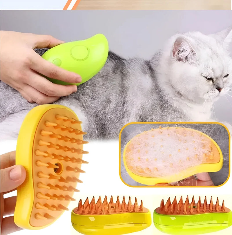 Escova a Vapor Multifuncional para Gatos – Cuidado Avançado e Conforto Ideal