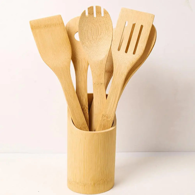 Non-stick Spatula Bamboo Cooking Spatula with Long Handle Non-stick Shovel for Home Kitchen Hanging Hole Design Wooden Frying