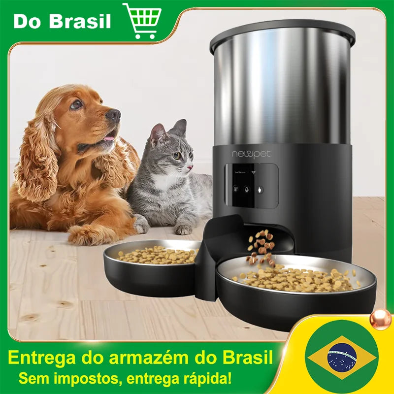 Alimentador Automático Programável para Pets - 5L, Funções Inteligentes e Alta Qualidade  Facilite a rotina do seu pet com alimentação automatizada e saudável!