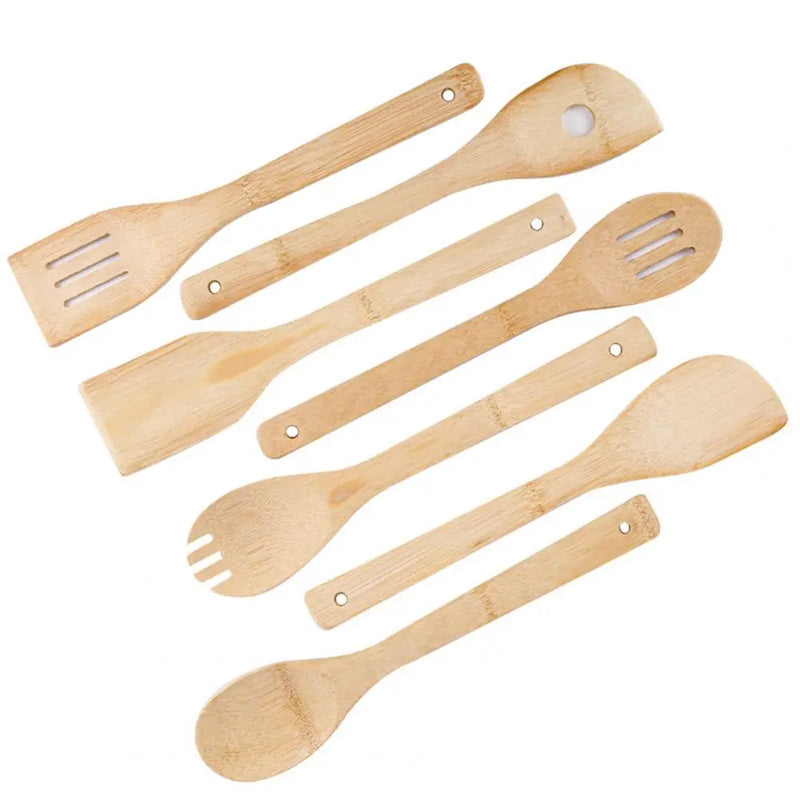 Non-stick Spatula Bamboo Cooking Spatula with Long Handle Non-stick Shovel for Home Kitchen Hanging Hole Design Wooden Frying