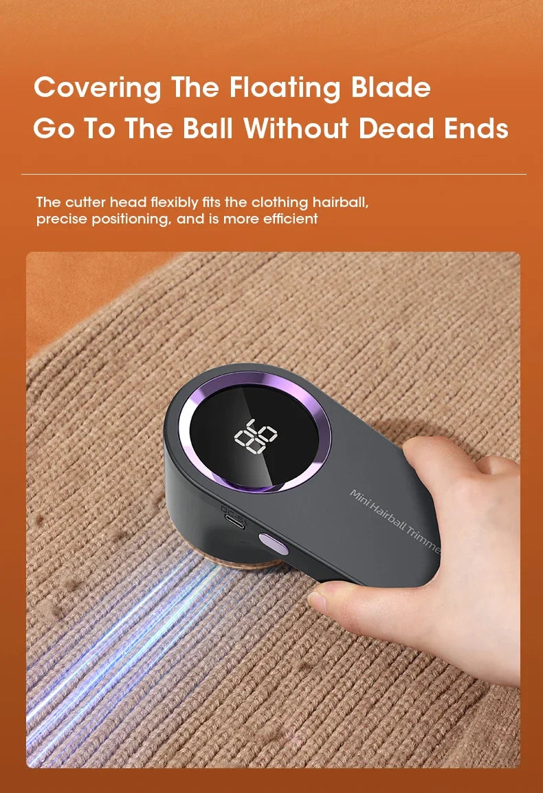 Lint Remover Electric Hairball Trimmer Smart LED Digital Display Fabric USB Charging Portable Professional Fast Household