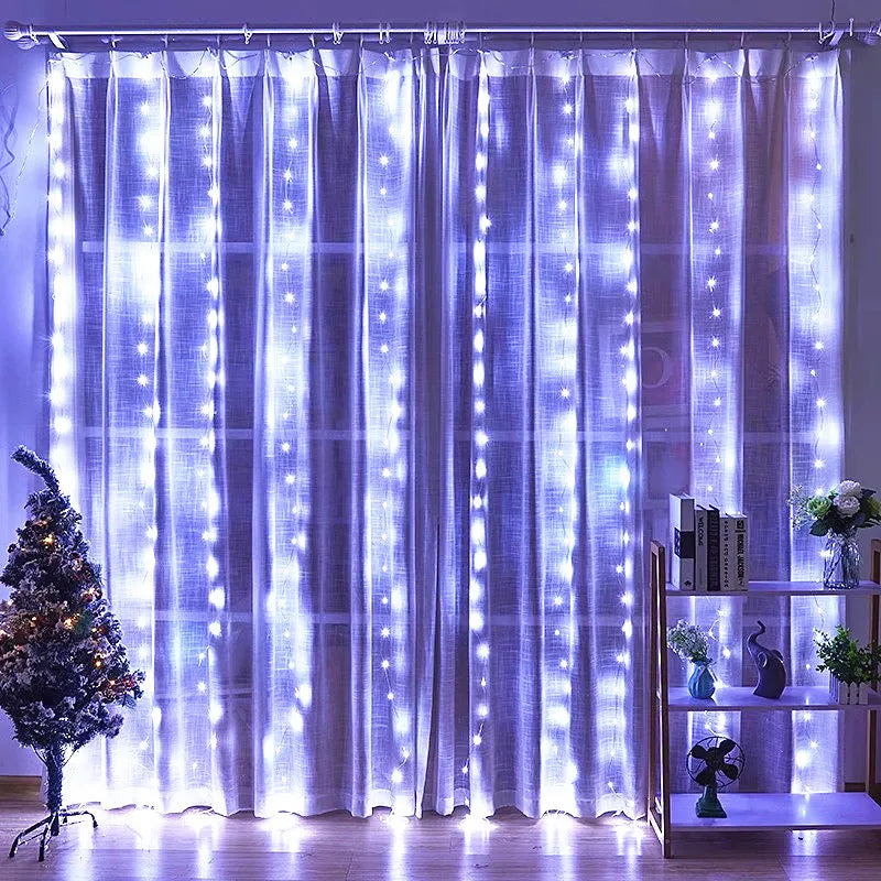 3M LED Curtain Garland on The Window USB String Lights Fairy Festoon Remote Control Christmas Wedding Decorations for Home Room