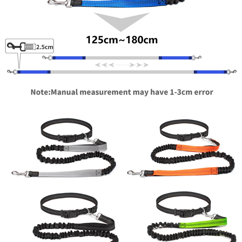 Hand Free Dog Leash for Pet Walking Running Jogging Adjustable Dog leash Waist Belt Chest Strap Traction Rope Dog Accessories