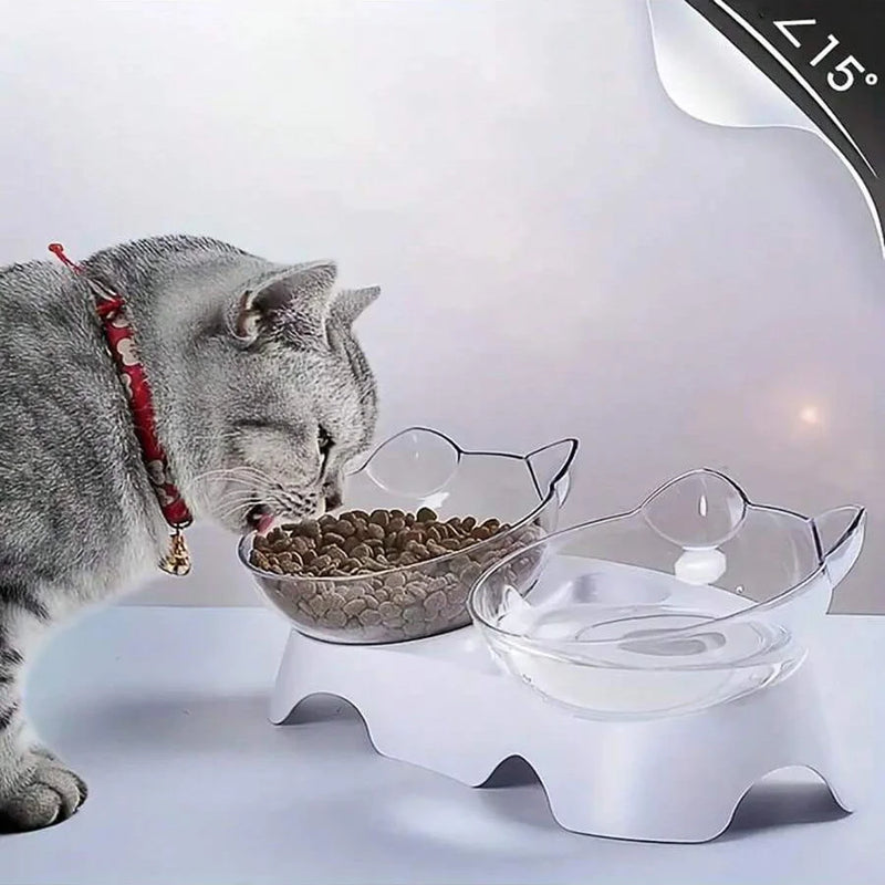 Pet Bowl for Cats and Dogs, Automatic Drinking Water Feeder, Cat Bowl with Slanted Mouth, Single and Double Bowl, Cat Food Bowl, Dog Bowl, Pet Supplies