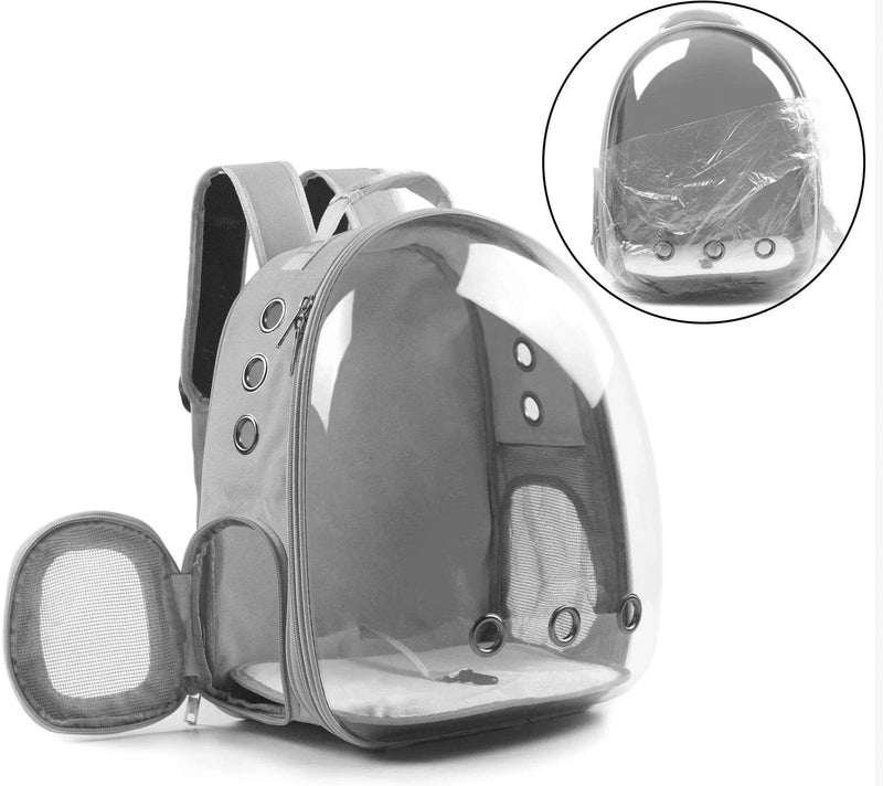 Mochila Transportadora para Gatos e Pequenos Animais - Design Transparente e Confortável