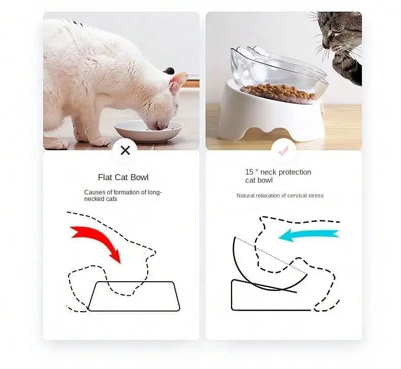 Pet Bowl for Cats and Dogs, Automatic Drinking Water Feeder, Cat Bowl with Slanted Mouth, Single and Double Bowl, Cat Food Bowl, Dog Bowl, Pet Supplies