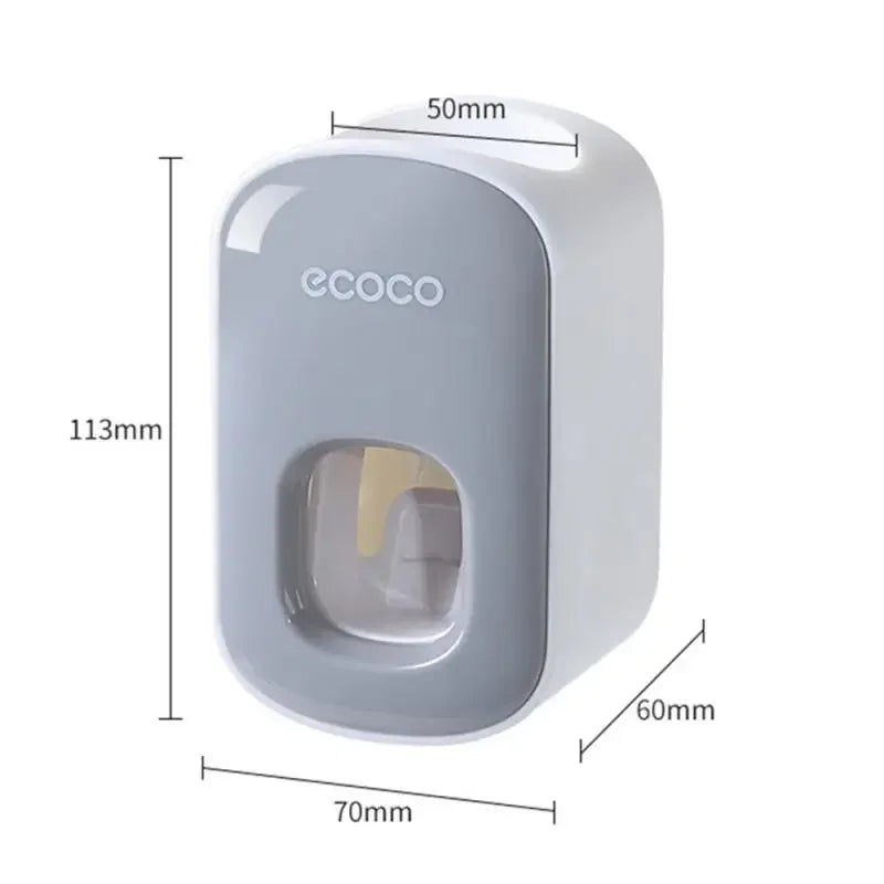 Dispenser Automático de Creme Dental com Suporte de Escova – Organização e Praticidade para o Seu Banheiro