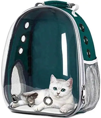 Mochila Transportadora para Gatos e Pequenos Animais - Design Transparente e Confortável