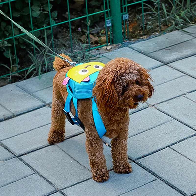 Coleira com Bolsa Escolar para Cães Pequenos - Estilo Personalizado e Funcional